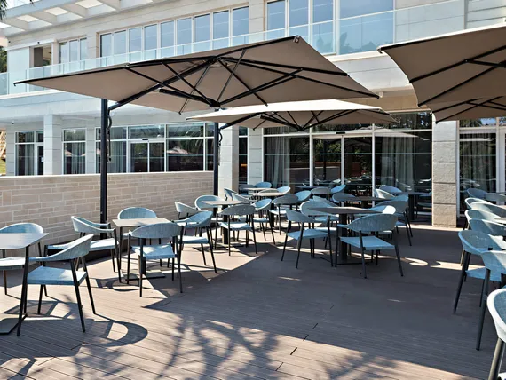 Зонт для кафе профессиональный Astro Carbon, 350х350 см, графит, слоновая кость