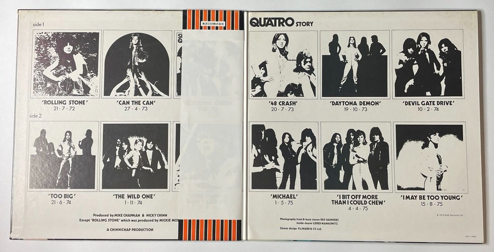 Винтажная виниловая пластинка LP The Suzi Quatro Story Golden Hits (Japan 1975) (Obi) (Poster) Daytona Demon