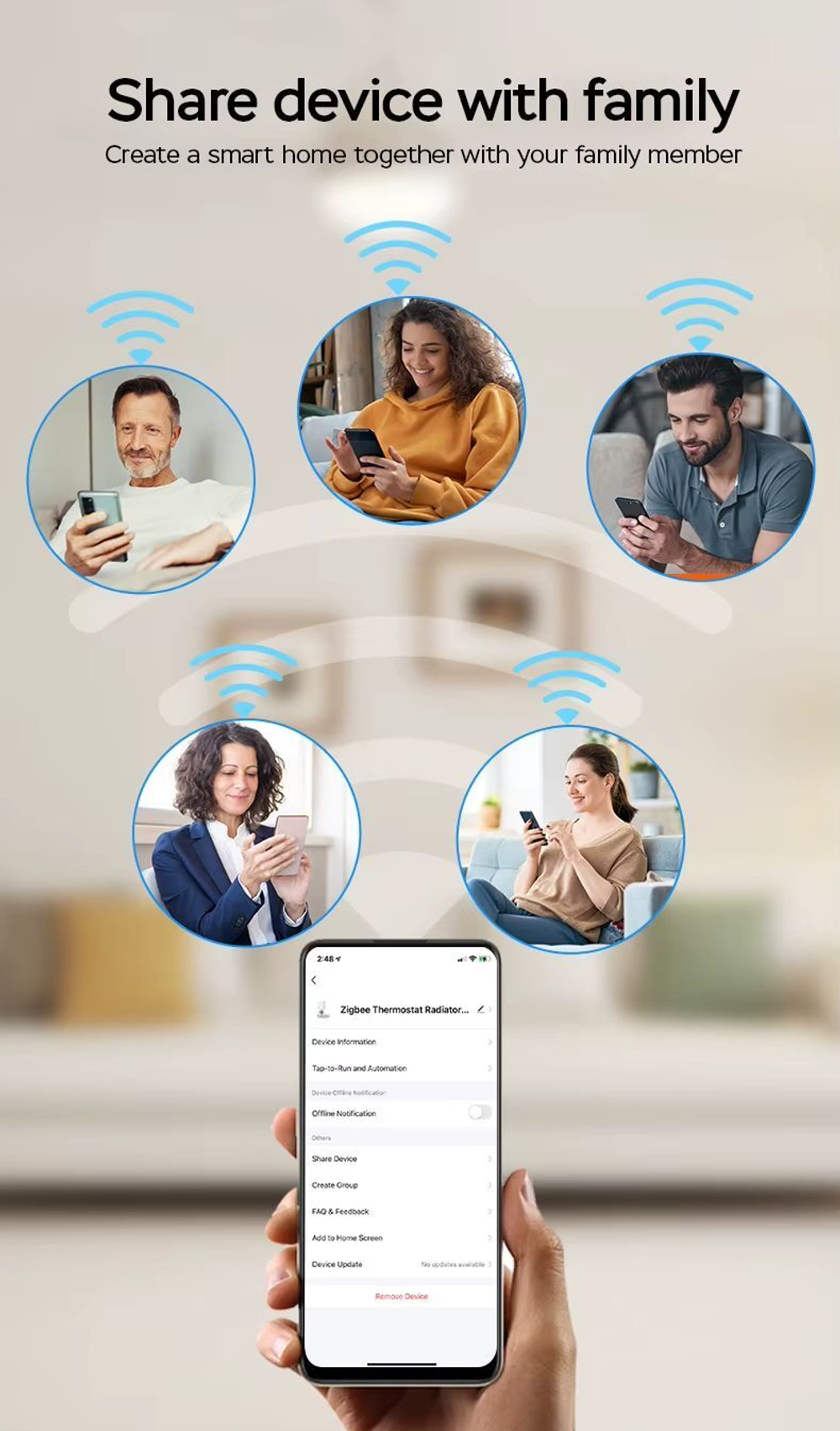 Умный ZigBee термостатическийклапан NEURACUBE (Работает с eWelink)