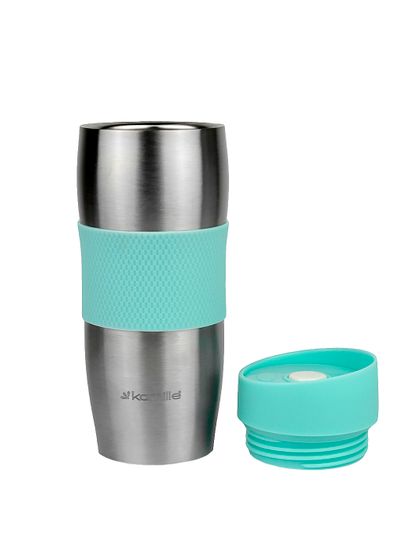 Термокружка 380 мл. из нержавеющей стали Kamille KM-2053R с TPR-вставкой