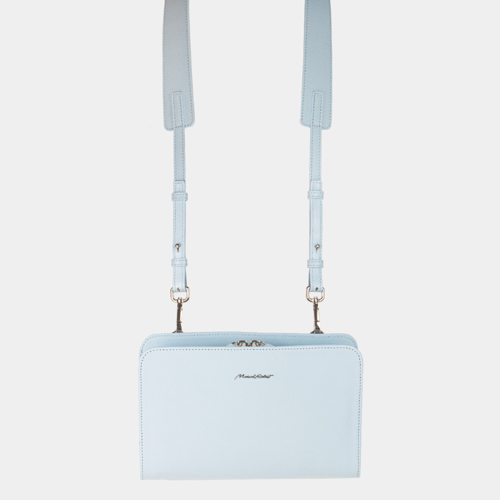 Сумка Emilie из кожи козы, голубого цвета