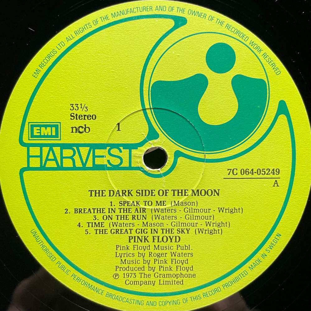Pink Floyd ‎– The Dark Side Of The Moon (Швеция)