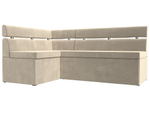 Диван кухонный угловой Классик левый угол, Бежевый, Микровельвет, 117983L