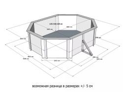 Морозоустойчивый сборный бассейн 465 х 370 см "Киренга" овальный