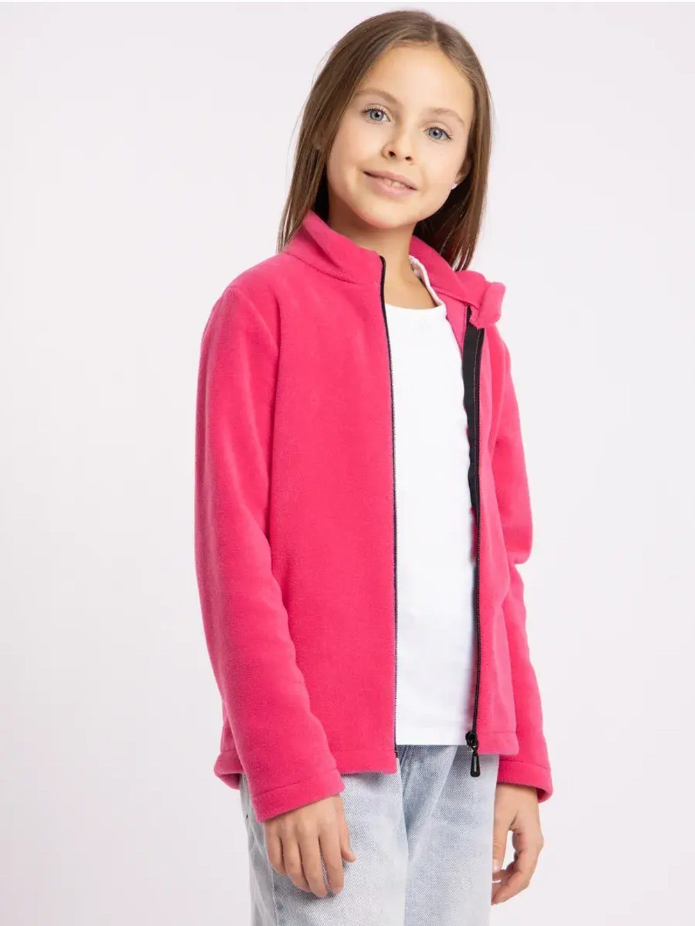 Кофта флисовая детская на молнии для девочки