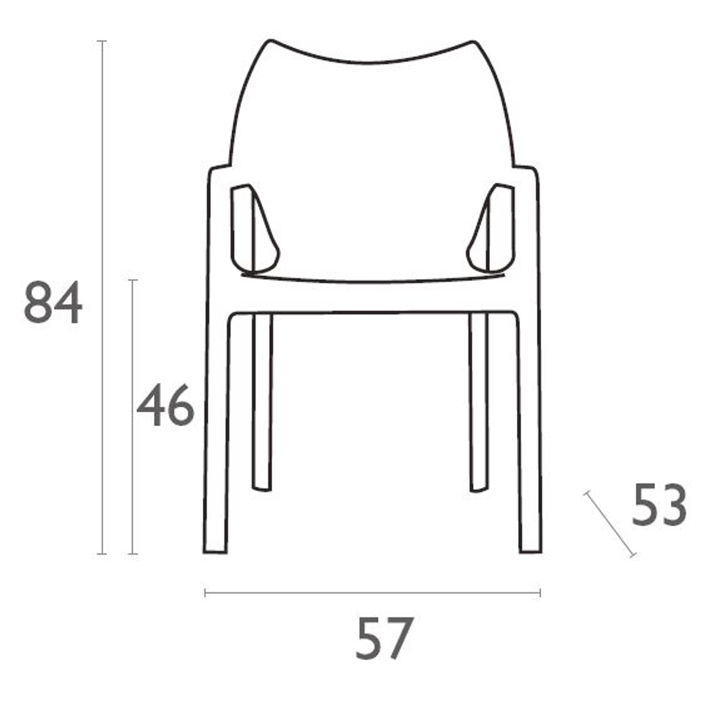 Кресло пластиковое Siesta Contract Diva, темно-серый