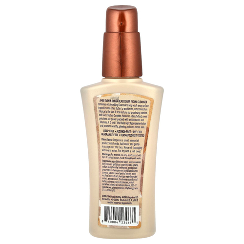 AMBI, Even & Clear®, очищающее средство для лица с черным мылом, без отдушек, 103 мл (3,5 жидк. Унции)