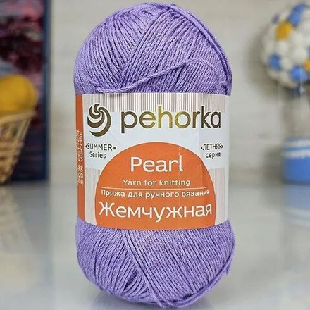 Жемчужная пряжа Пехорка 50%хлопок 50%вискоза 5х100г/425м (346-Т.сирень)