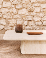 Журнальный столик Drasi из цемента с отделкой под травертин 140 x 70 см