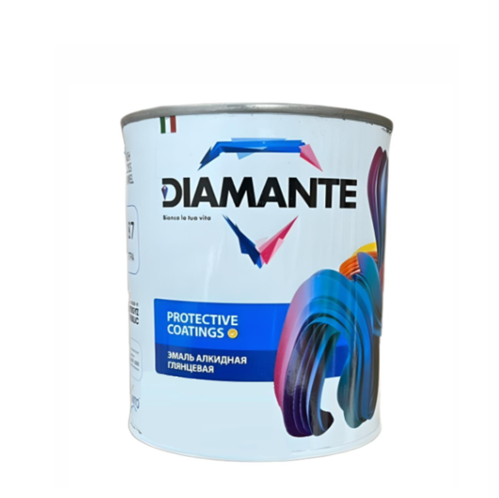ЭМАЛЬ DIAMANTE АЛКИДНАЯ ГЛЯНЦЕВАЯ DI800 БЕЛАЯ 0,9Л