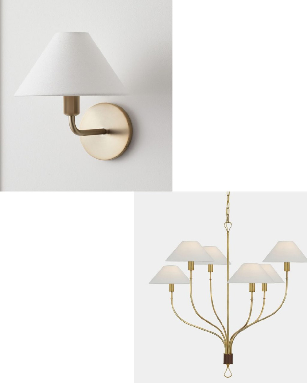 Абажурная люстра из латуни и бра ✨