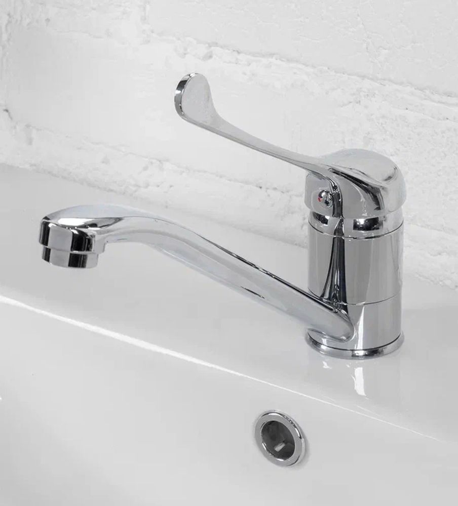 Смеситель локтевой для раковины или столешницы латунь NOFER 07200.B глянцевый