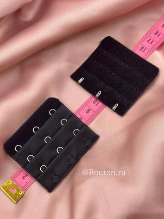 Расширитель  для бюстгальтера черный 3 ряда 9 петель 3 крючка 5х5,5 см