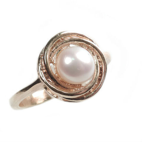 Кольцо "Чалма" жемчуг белый