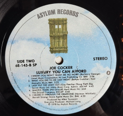 Винтажная виниловая пластинка LP Joe Cocker Luxury You Can Afford (USA 1978) A Whiter Shade Of Pale