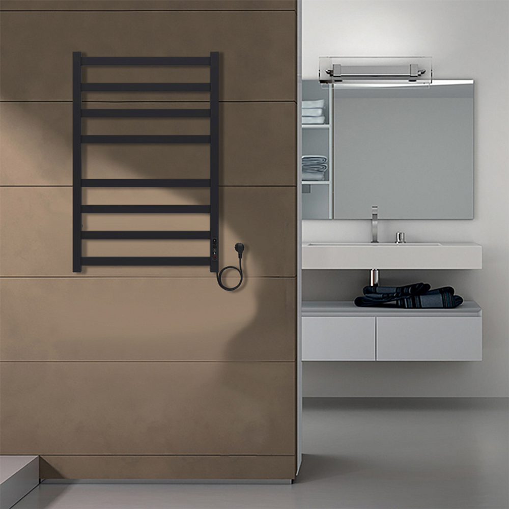 Полотенцесушитель электр. Azario PALERMO 53х80, Черный