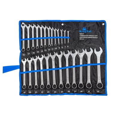 Набор ключей комбинированных 25пр. ( 6-28,30,32мм),на полотне KINGTUL KT-5261P