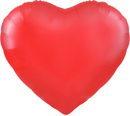 Шар (63''/160 см) Сердце, Красный, Сатин, 1 шт. в уп.