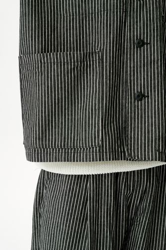 Черный хлопковый костюм в полоску Normie