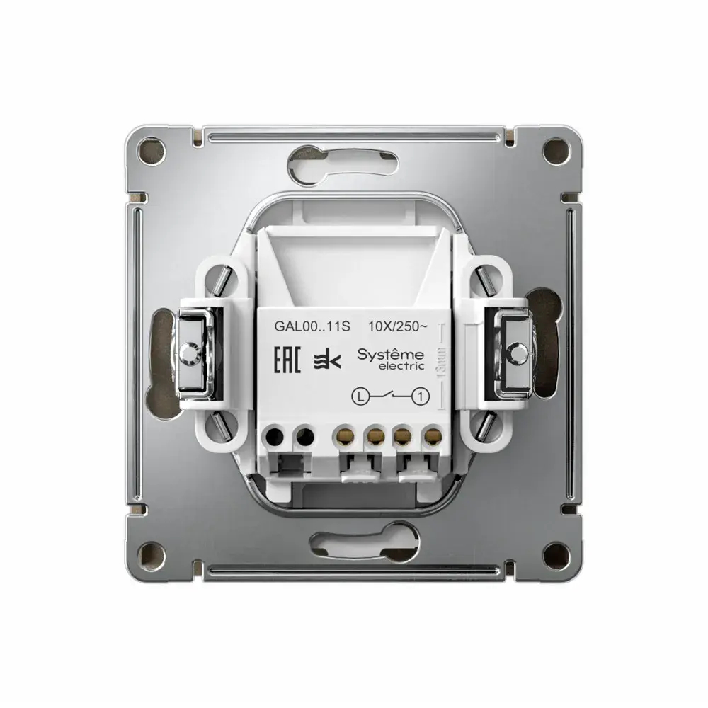 ARTGALLERY 1-клавишный ВЫКЛЮЧАТЕЛЬ, 10АХ, механизм, быстрозажим. клем., ШАМПАНЬ