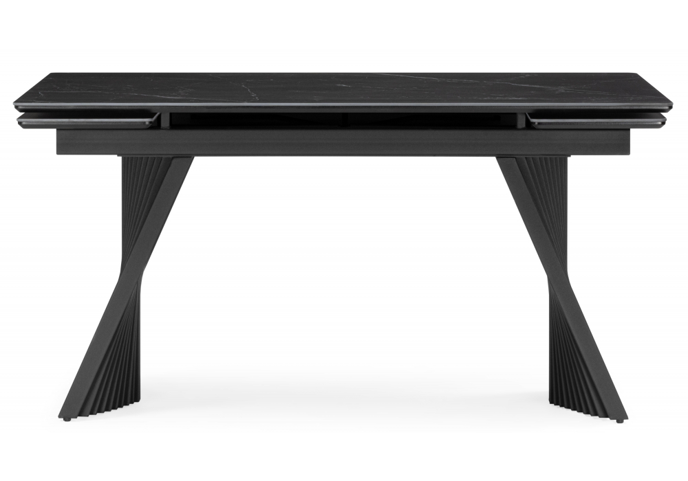 Керамический стол Woodville Вейв 140(200)х80 shakespeare black, черный