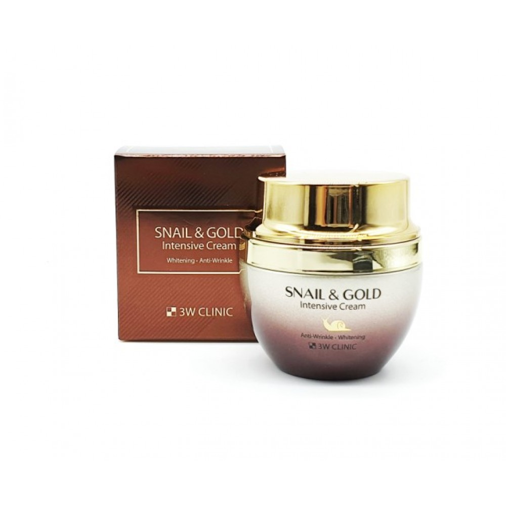 Крем для лица 3W Clinic Gold and Snail Intensive Care питательный против морщин Cream 55 г