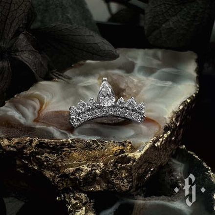 Кластер "Princess" - Белое золото - White CZ