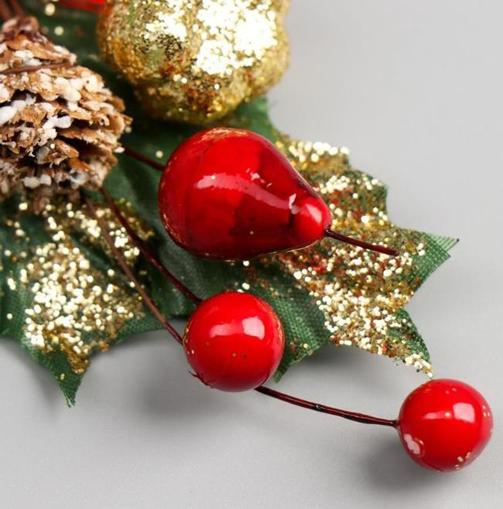 Декор новогодний «Красный цветок» 18 см