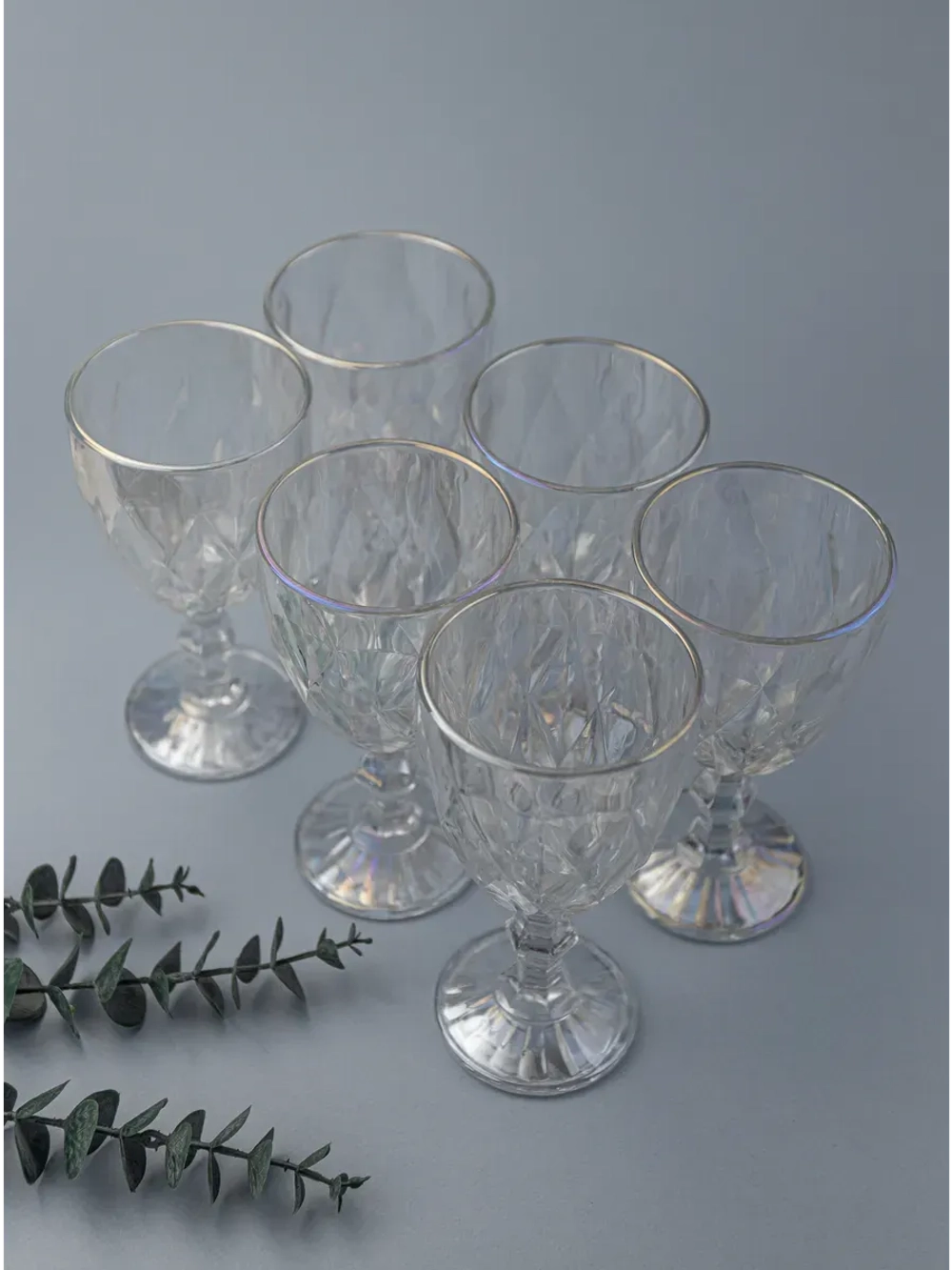 Набор фужеров для вина, 330 мл, 6 шт. перламутровый