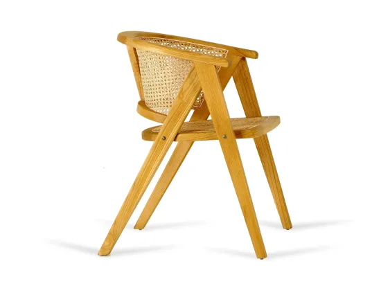 Стул обеденный из дерева и ротанга Sand