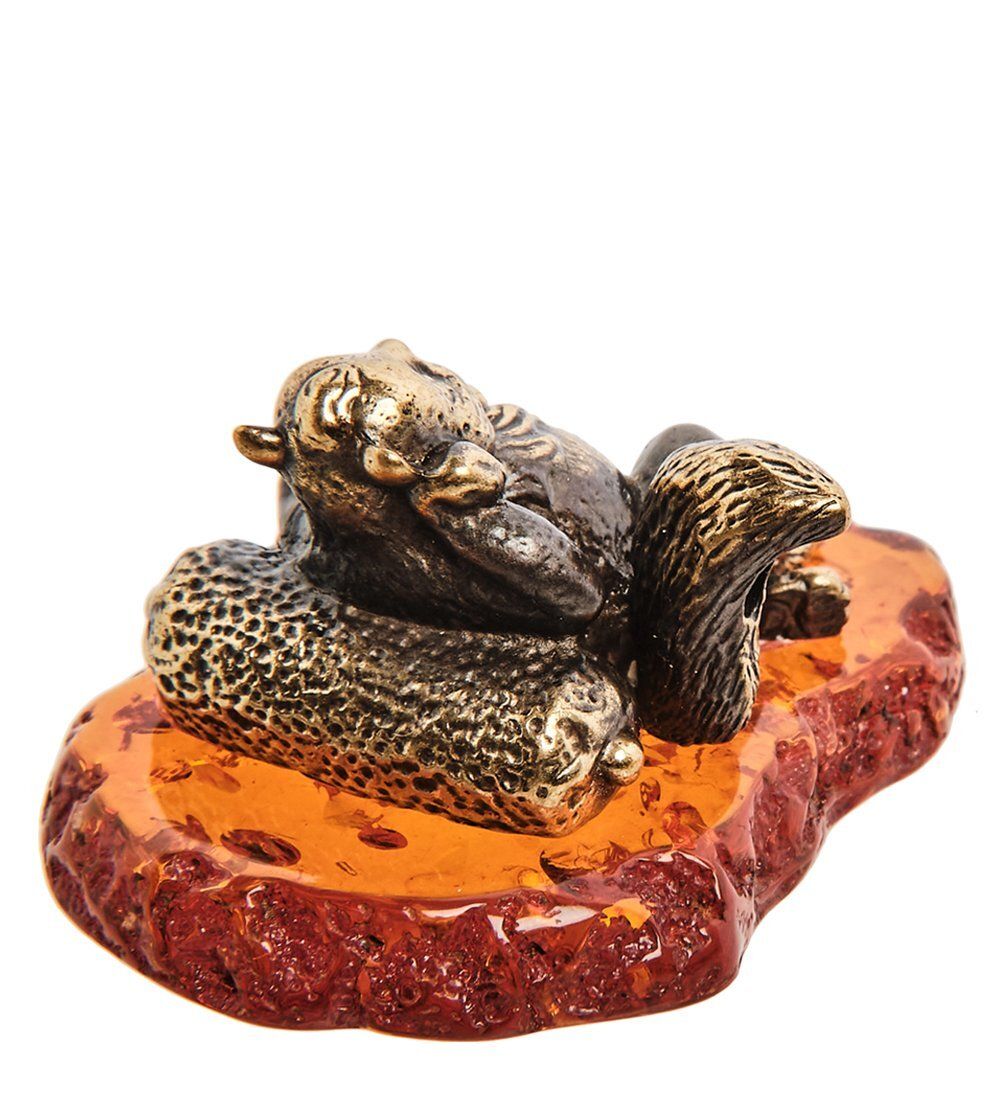 Народные промыслы AM-3083 Фигурка «Кот Барин» (латунь, янтарь)