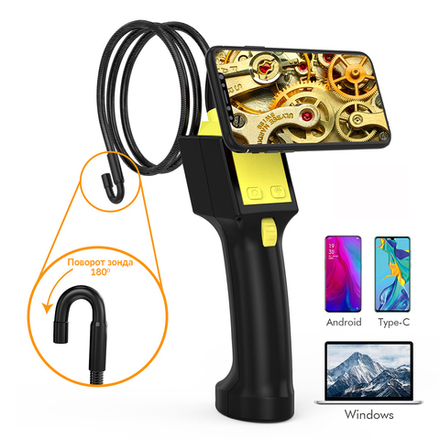 Видеоэндоскоп управляемый USB, 1Мп, 1280x720, 0.8м, 8.5мм, 180° iCartool IC-V8051W