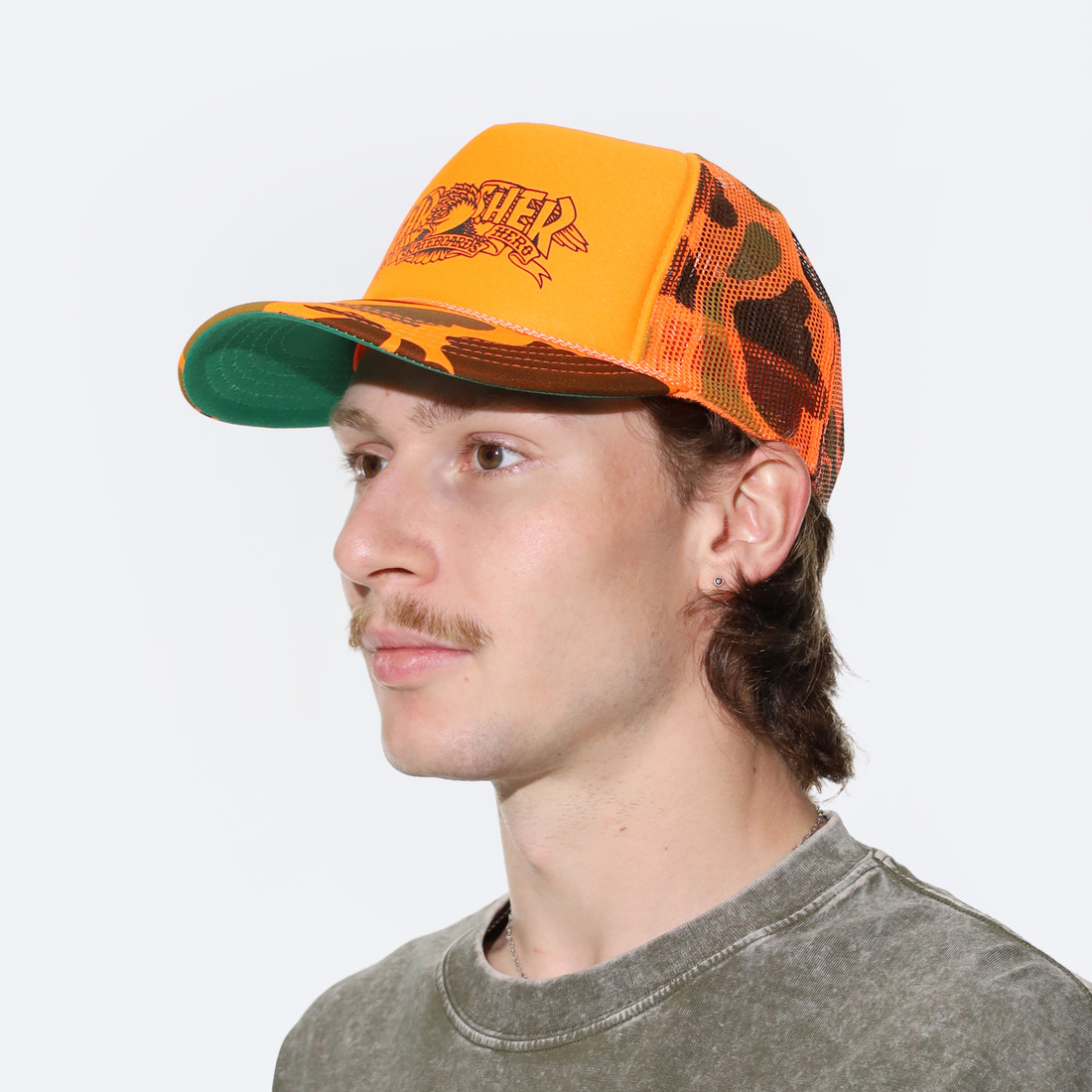Купить Кепка Thrasher Mag Banner Trucker Cap (orange camo)
