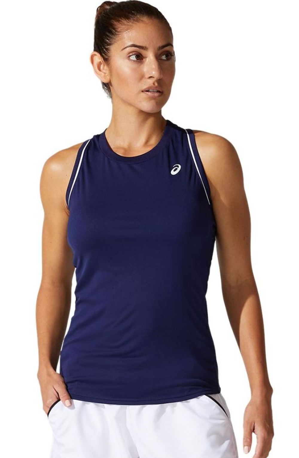 Женский топ теннисный Asics Court W Piping Tank - небесный