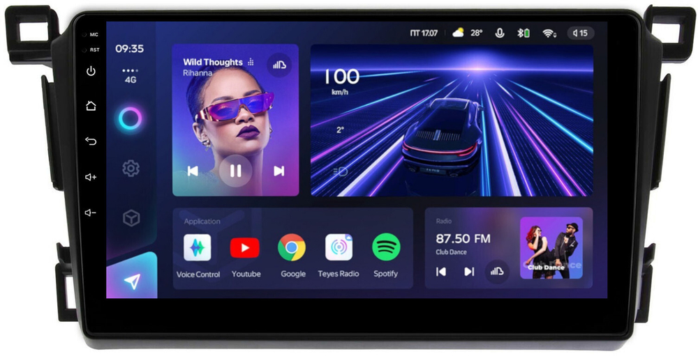 Магнитола для Toyota RAV4 40 2012-2019 (рамка 9) - Teyes CC3L на Android 10, 8-ядер, CarPlay, 4G SIM-слот