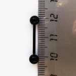 Серьги для пирсинга языка, штанга 16мм, толщина 1,6 мм, с шариками 5 мм. Медицинская сталь, титановое покрытие