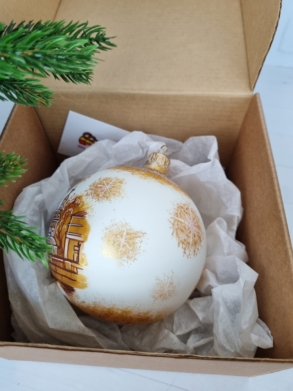 Шар стеклянный "Спас на крови",  ручная роспись