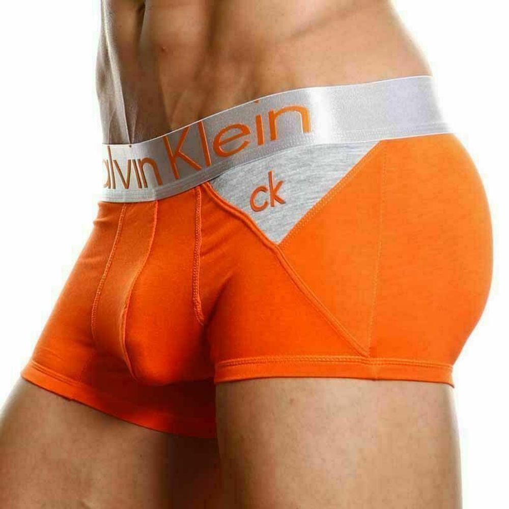 Мужские трусы боксеры Calvin Klein Boxer Steel Orange Grey