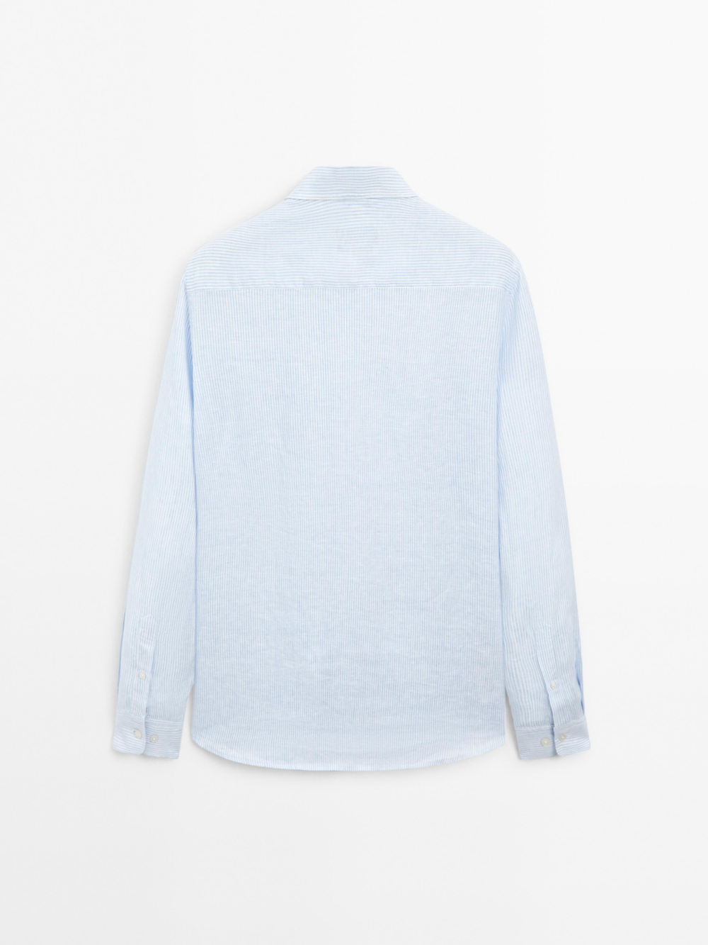 Massimo Dutti Льняная рубашка приталенного кроя, небесно-голубой