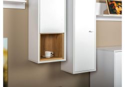 Шкаф навесной Бэль 10.63 белый премиум / дуб золотой craft