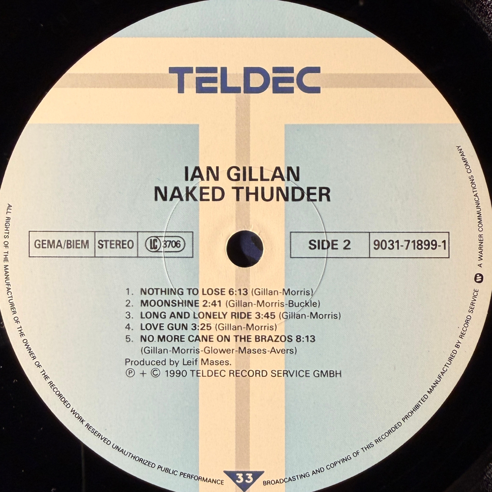 Ian Gillan - Naked Thunder (Европа 1990г.)