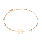 Браслет «Буква И» из комбинированного золота