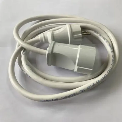 Удлинитель сетевой 0.5м с заземлением с одной розеткой IP20 16А ПВС ГОСТ 3х1,5 удлинитель бытовой, белый