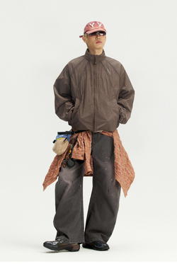 Ветровка Nothomme Monterest Outdoor Water-Repellent Reflective Print Loose Fit Stand Collar Hidden Hood Jacket