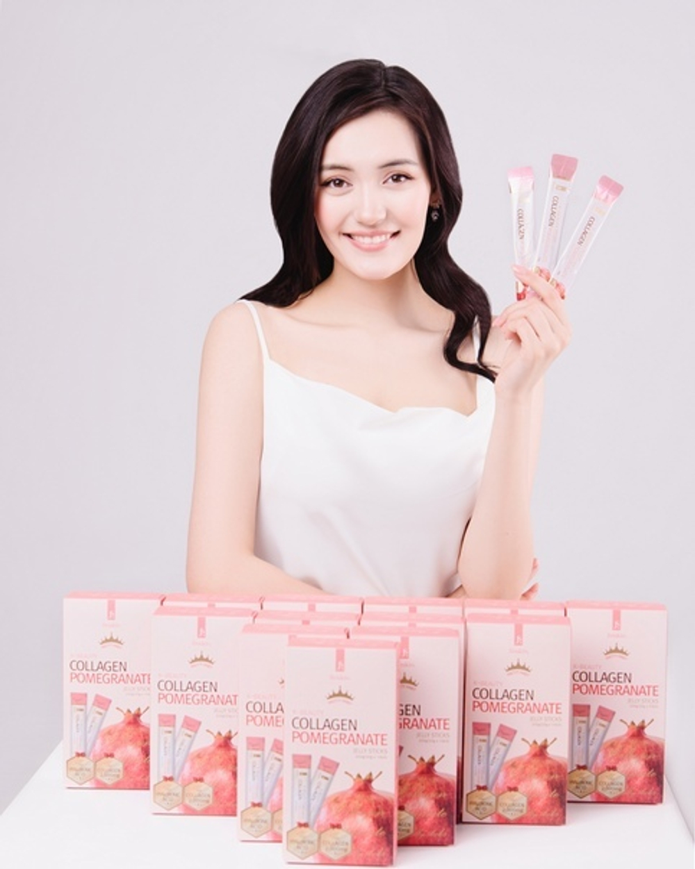 Jinskin K-Beauty Collagen Pomegranate коллаген с гиалуроновой кислотой и гранатом в стиках-желе