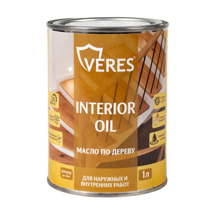 Масло для дерева Veres Interior Oil, 1 л, дуб
