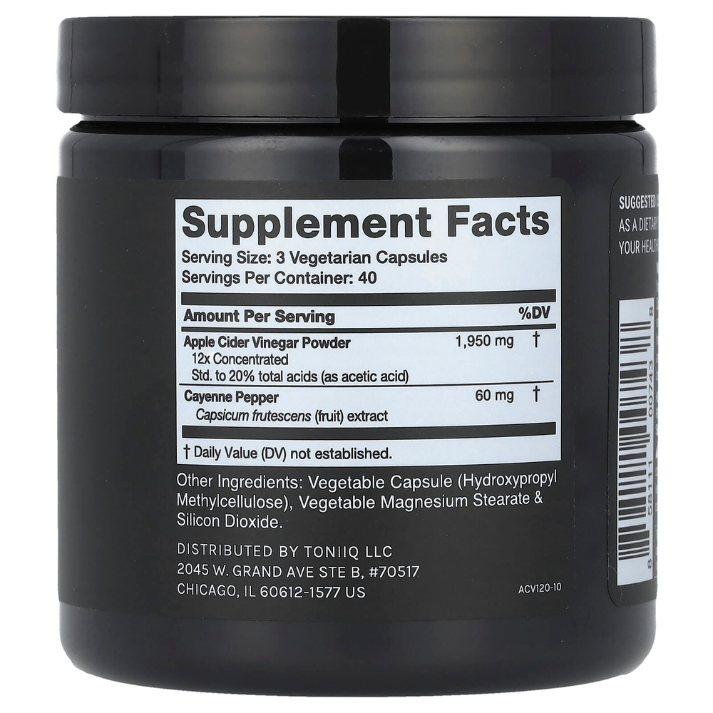 Toniiq, Яблочный уксус, 120 капсул