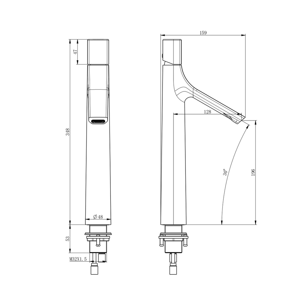 Смеситель для раковины высокий WONZON & WOGHAND The ONE, Брашированное золото (WW-H1011-BG)