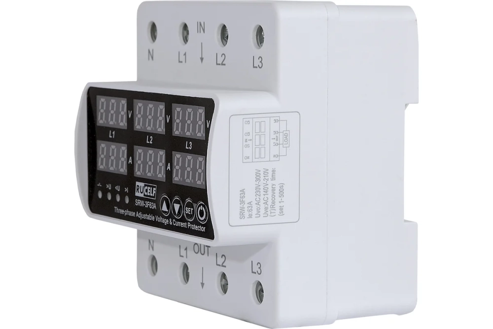 Реле напряжения трехфазное RUCELF SRW-3F63A