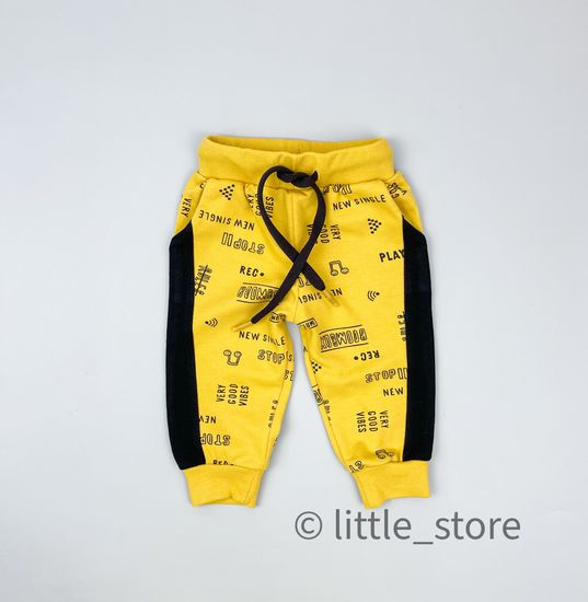 Штанишки из футера "Play" горчица